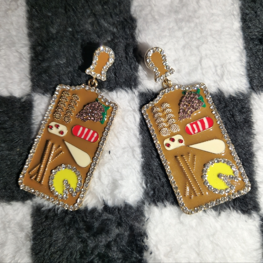 Chic Charquitterie Earrings with Food Design